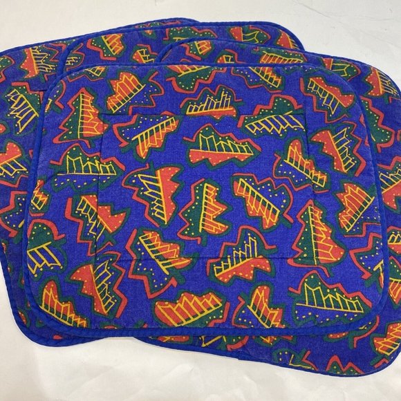 VTG Coming Home with Lands End 15x12 Placemats Christmas Tree Set of 4 - Picture 6 of 9